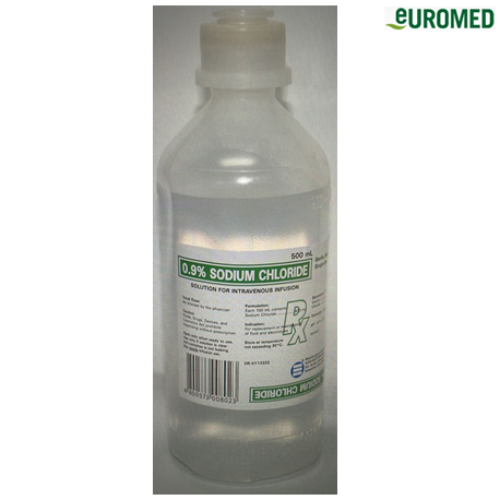 Euromed 0.9% Sodium Chloride Intravenous Infusion USP 23, 500ml